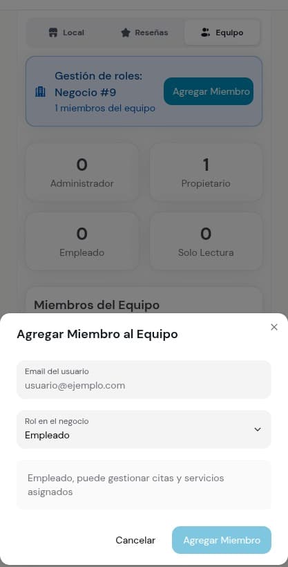 Panel de invitación de profesionales en Letbookly